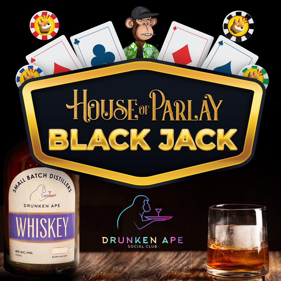 WastedDAO's tweet photo. The @WastedapeDAO @HouseofParlay #thanksgiving #Blackjack tournament starts right now for the low buy-in of 250,000 $bonk!  You could win a bootlegger nft, a Whino or even glug from @DrunkenApeSC https://t.co/rEePi6pY8w