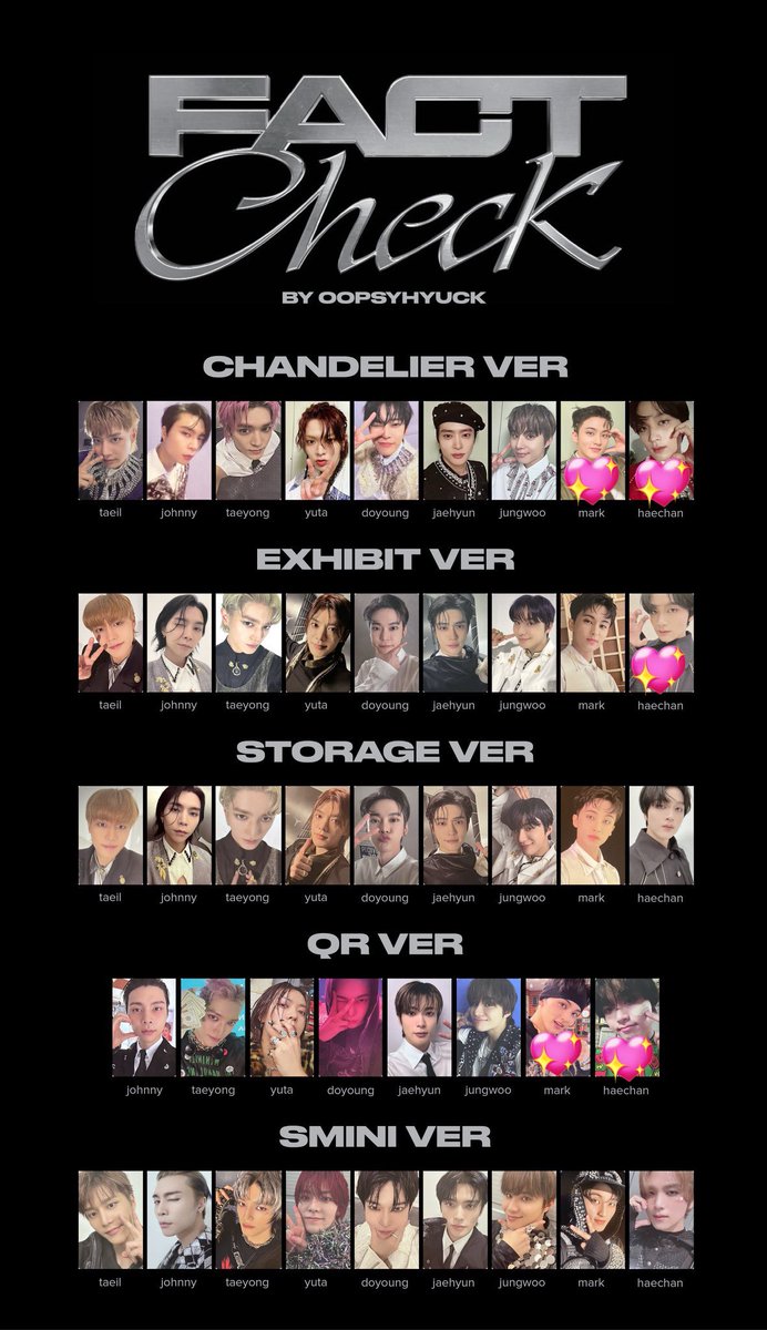 pingguo____'s tweet photo. NCT 127 Fact Check トレカ 交換 mumo シリアル イリチル ドリム

【譲】
chandelier ドヨン
Japan ドヨン
QR テヨン
特典会 シリアル

【求】
画像2枚目　💖ヘチャン　マーク
画像3枚目　💖ISTJ マクドン

郵送での交換を希望しております！
お気軽にお声がけください🫧 https://t.co/MiRhlnczHn