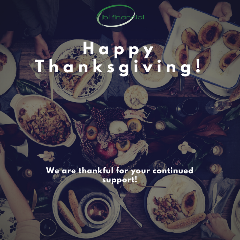 jblfinancial's tweet photo. Jeff's favorite day is here! Thankful for all our clients, listeners, and friends! https://t.co/og8VSLqnaQ