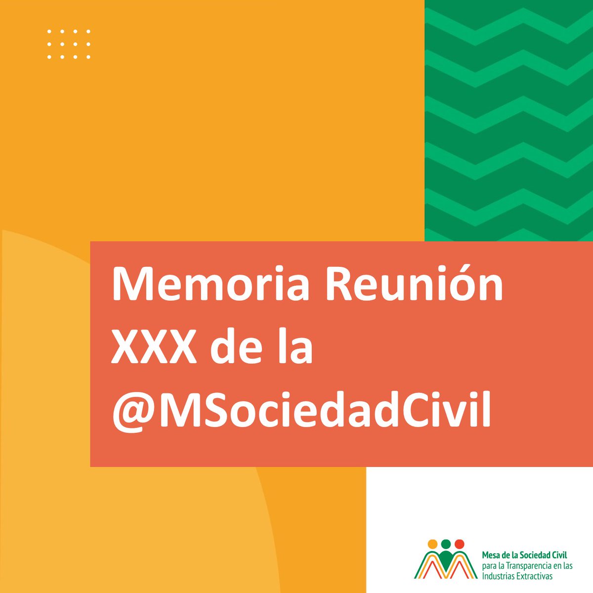 La <a href="/MSociedadCivil/">Mesa Sociedad Civil</a> reconoce los avances que brinda la medida correctiva del informe EITI Col. sobre el requisito 1.3. Esperamos que con su aplicación se fortalezca la participación ciudadana en el sector extractivo del país. Lea la memoria aquí 👇
 n9.cl/h4bdv