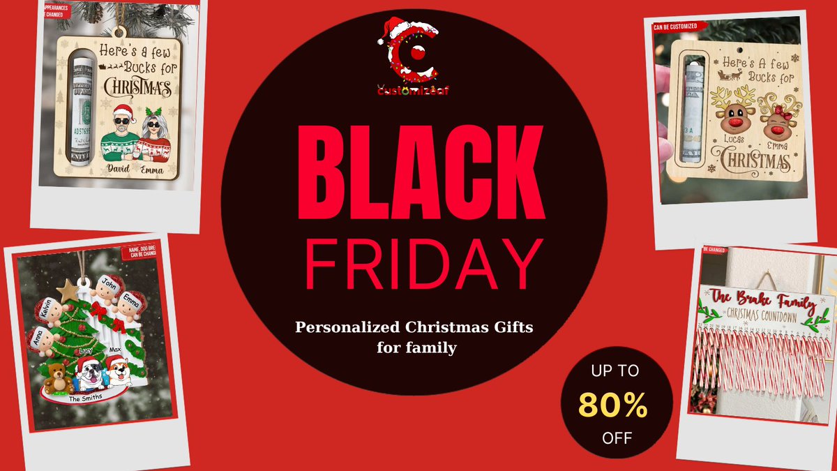 🎁✨ BLACK FRIDAY SAVINGS START NOW! Use code BLACKFRI to saving your cart to unwrap exclusive discounts on our personalized Christmas gift collection.! See more product: customizeaf.com #BlackFridayDeals #ChristmasGifts