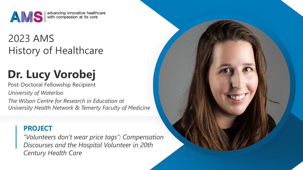 🎉 Congratulations to @lucy_vorobej!

Her project explores the compensation disparities particularly for volunteers &amp; aims to highlight the economics of care &amp; the need to recognize all contributors in patient care.

More here:
buff.ly/3u81SP1 

#HoH2023 <a href="/theWilsonCentre/">The Wilson Centre</a>