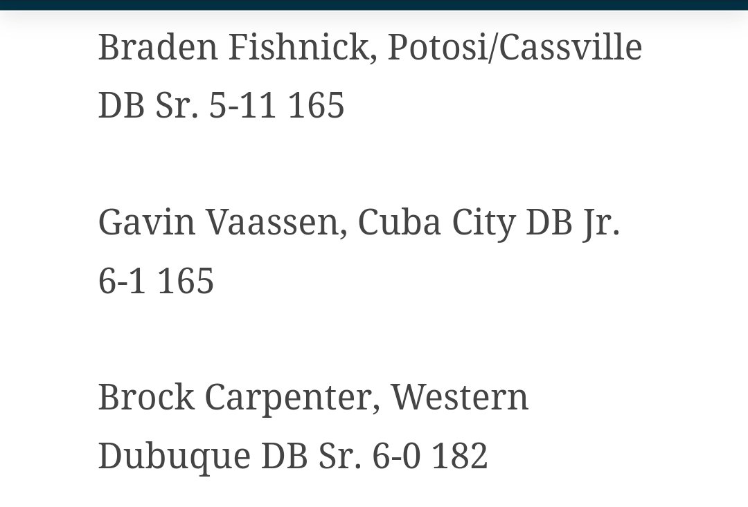 Thank you! 1st team defense. Telegraph Herald All-Area Team. <a href="/THsportsfeed/">TH Sports</a>