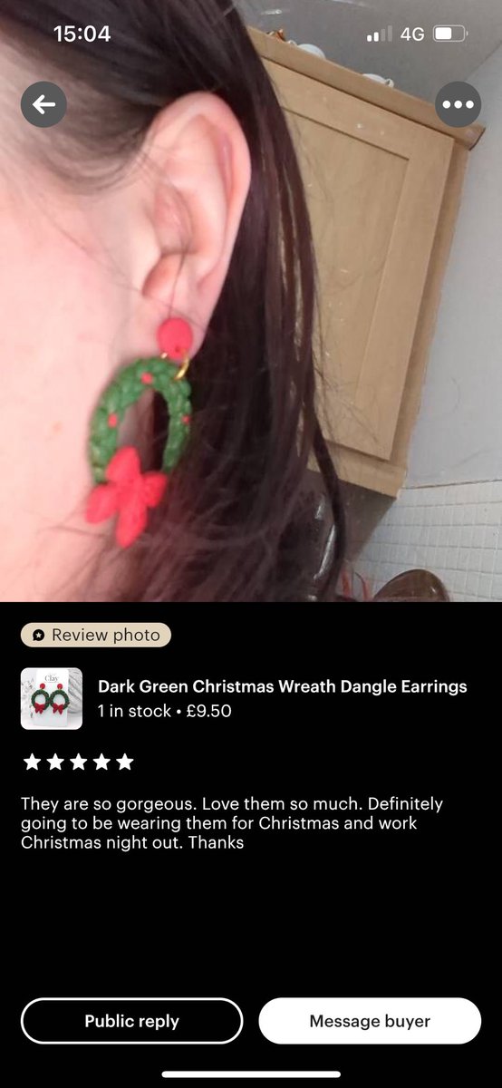 A 5🌟 Review from Becky!! Thank you I’m so glad you love them 🤍 
-
#smallbusinessowner #etsystore #supportsmallbusiness #christmasjewellery