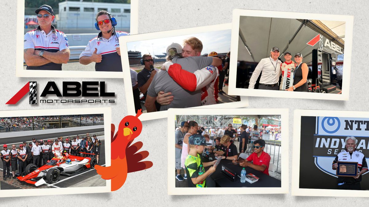 ABEL Motorsports (@abelmotorsports) on Twitter photo We have so much to be thankful for, from the group that makes up #ABELMotorsports , our partners, and of course our amazing fans 🫶
We hope you all have a great #Thanksgiving , and thank you for being a part of our family! 🦃
<a href="/INDYNXT/">INDY NXT by Firestone</a> | <a href="/IndyCar/">NTT INDYCAR SERIES</a> | <a href="/AbelConstructco/">Abel Construction Company</a> We have so much to be thankful for, from the group that makes up #ABELMotorsports , our partners, and of course our amazing fans 🫶
We hope you all have a great #Thanksgiving , and thank you for being a part of our family! 🦃
<a href="/INDYNXT/">INDY NXT by Firestone</a> | <a href="/IndyCar/">NTT INDYCAR SERIES</a> | <a href="/AbelConstructco/">Abel Construction Company</a>