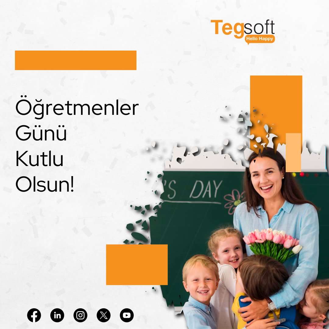 Bize ışık olan, bilgi ve birikimleriyle yol gösteren tüm öğretmenlerimizin Öğretmenler Günü kutlu olsun.

#tegsoft #tegsofthellohappy #teachersday #happyteachersday #24Kasım