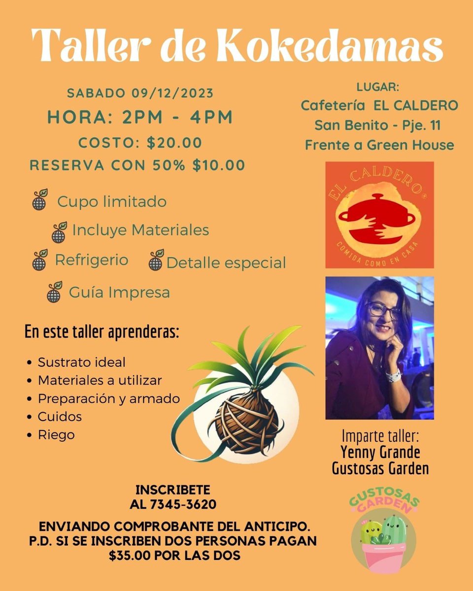 _laveroblanco's tweet photo. Si les interesa aprender a hacer Kokedamas con las plantitas de su preferencia. Una de mis emprendedoras tendrá un taller de cómo hacerlas. 

Aquí les dejo la info 👇🏽 https://t.co/utznYjHZdI