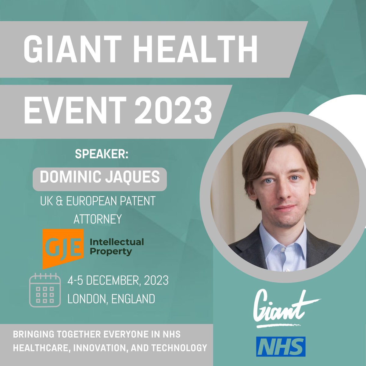 Join Dominic Jaques, European and UK Patent Attorney <a href="/GJE_llp/">Gill Jennings & Every</a> for his talk “IP for Digital Therapeutics: Opportunities and Challenges” at #GIANT2023 on 5 Dec, London.
In this talk, Dominic will explore the importance of #IP in the #digitalhealth sector.
🎫giant.health/tickets