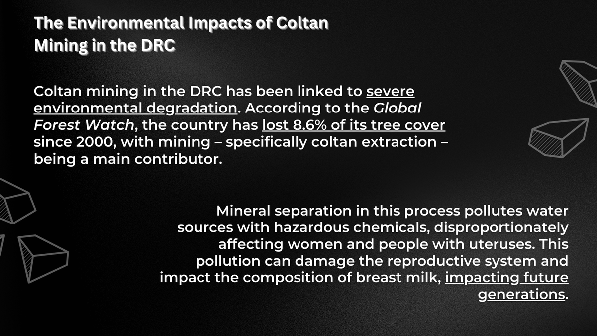GFC_forests's tweet image. ⛏️ Coltan mining in the DRC, and extractivism in general, is a driving force in mass oppression, human rights abuses, and environmental damage. 🇨🇩

🪨 Here are some of the key points from a paper we published recently on extractivism in the #DRC 

🔗 globalforestcoalition.org/the-dark-side-…

🧵