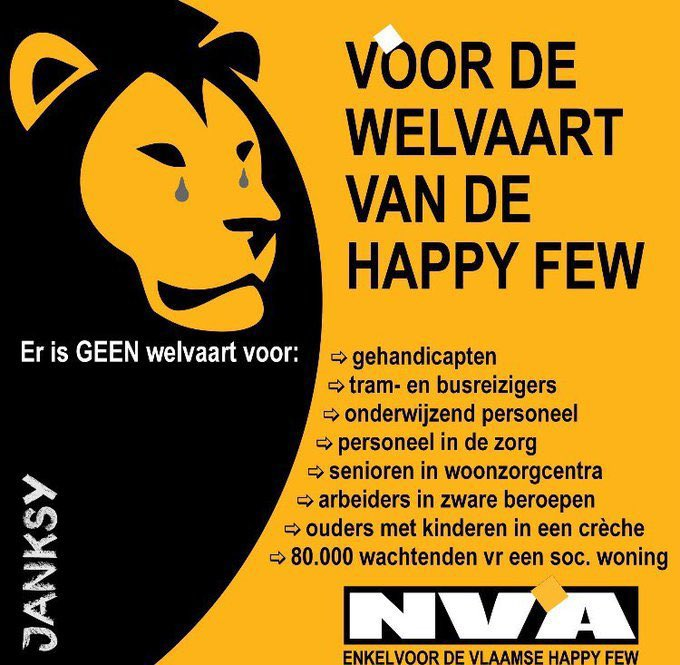 tweetinge27's tweet photo. @SanderLoones @Bart_DeWever wil de verkiezingen winnen door in te zetten op "welzijn & welvaart" ...
@de_NVA heeft onze kinderopvang, ons onderwijs, ons openbaar vervoer, onze zorg & onze begroting zelf in crisis gestort, op momenten dat #economisch de #zon nog #scheen ...
20 JAAR #WELVAART‼️ https://t.co/DtvhAlrKH1