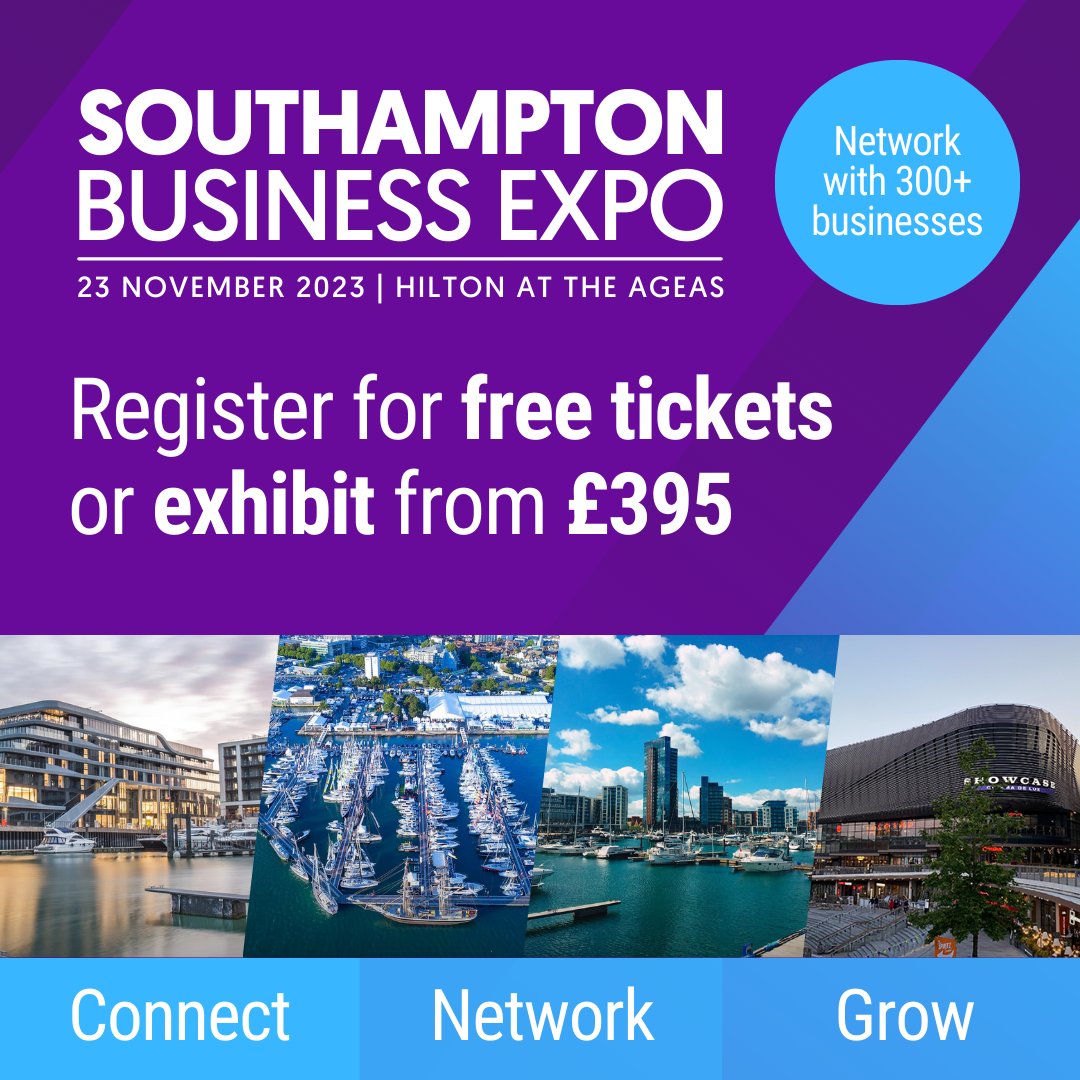 We promote our events locally and get hundreds of biz people all in one place in one day! 📢 Be part of Southampton Business Expo on 23rd November at Hilton Hotel at Ageas Bowl - b2bexpos.co.uk/event/southamp… #SouthamptonExpo