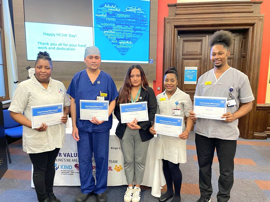 KingsCollegeNHS's tweet image. 💙Today, for #NursingSupportWorkersDay, we held #HSCW Excellence Awards for our brilliant #HCAs at King's College Hospital- Congrats!

The awards were presented by our Chief Nurse, Tracey Carter.

Read about the winners ➡️bit.ly/47LfSwF

#TeamKings