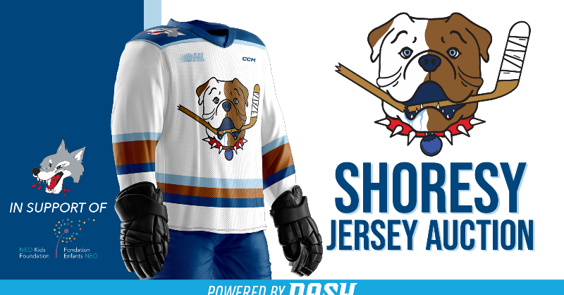 Sudbury_Wolves's tweet photo. The Sudbury Wolves x Blueberry Bulldogs limited-edition jerseys are now available for auction! 🫐🐂🐶
All proceeds go to support @NEOKidsFdn
Click the link below to visit the auction!
