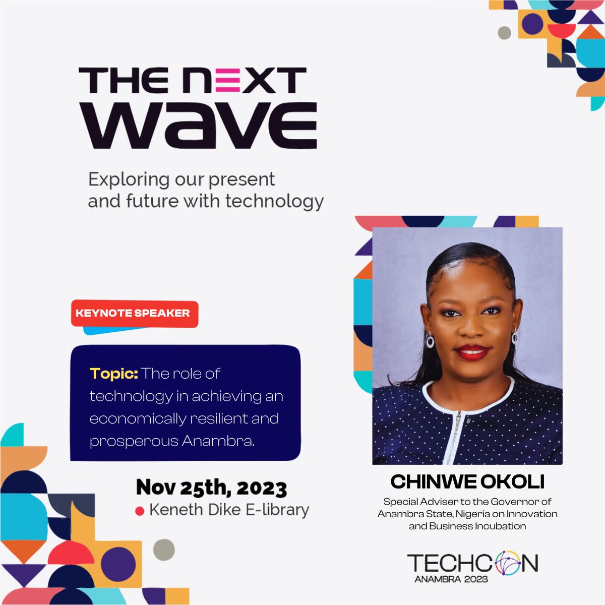 TechCon_'s tweet image. Drum roll guys 🥁🎉

We are thrilled to announce @Chinweokoli as the keynote speaker for #TechConAnambra23 

Miss Chinwe Okoli leads the innovation train in Anambra state as the Special adviser to the Governor on Innovation and business incubation.

See you all on Saturday! 🚀