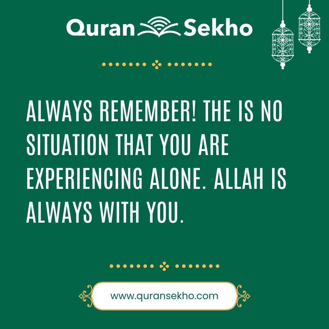 QuranSekho's tweet photo. In every step, in every struggle, know this: you are never alone.

Allah walks beside you, a silent ally in every situation.

Embrace the journey with trust.

#DivineCompanion #quransekho #FaithInEveryStep #TrustTheJourney #GuidedByGrace #AloneButNotLonely #EmbraceTheDivine https://t.co/wX7cNY4g9t