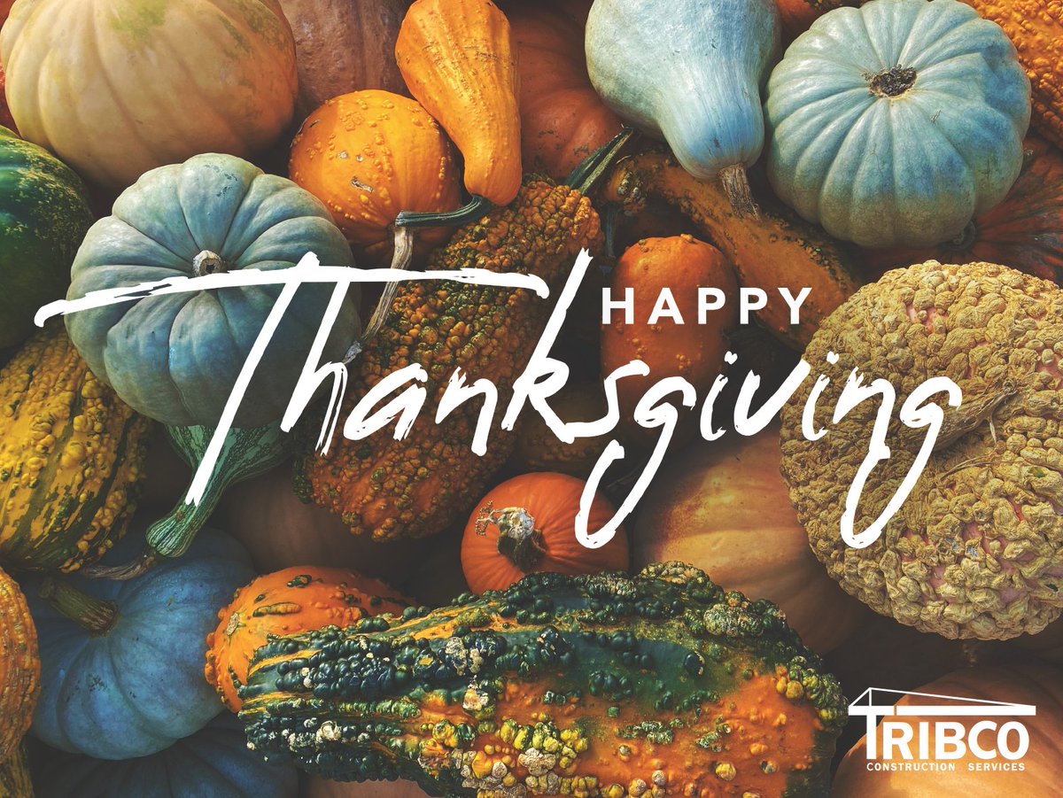 Happy Thanksgiving from Tribco Construction Services! Today and every day, we are thankful for the hard work and dedication of our employees who have helped us succeed for the last 40+ years.