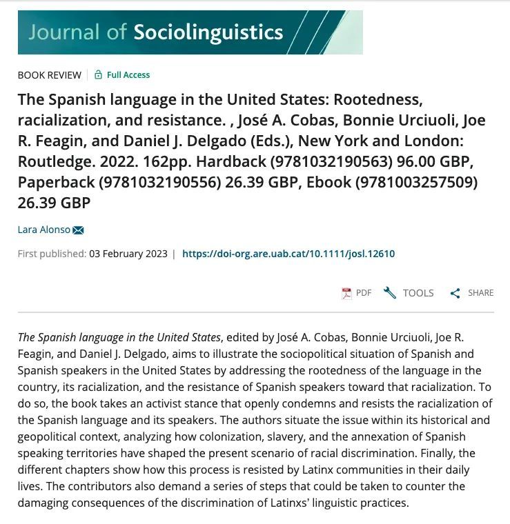 Spanish – Educational Sociolinguistics