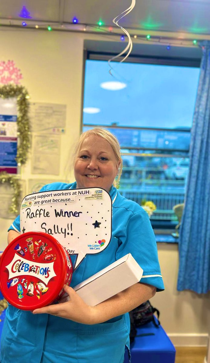 And the Raffle winner at the City site is…. *drum roll* SALLY FROM BEESTON WARD!!! Well done Sally 🎉🎊🥳 #NursingSupportWorkersDay @TeamNUH