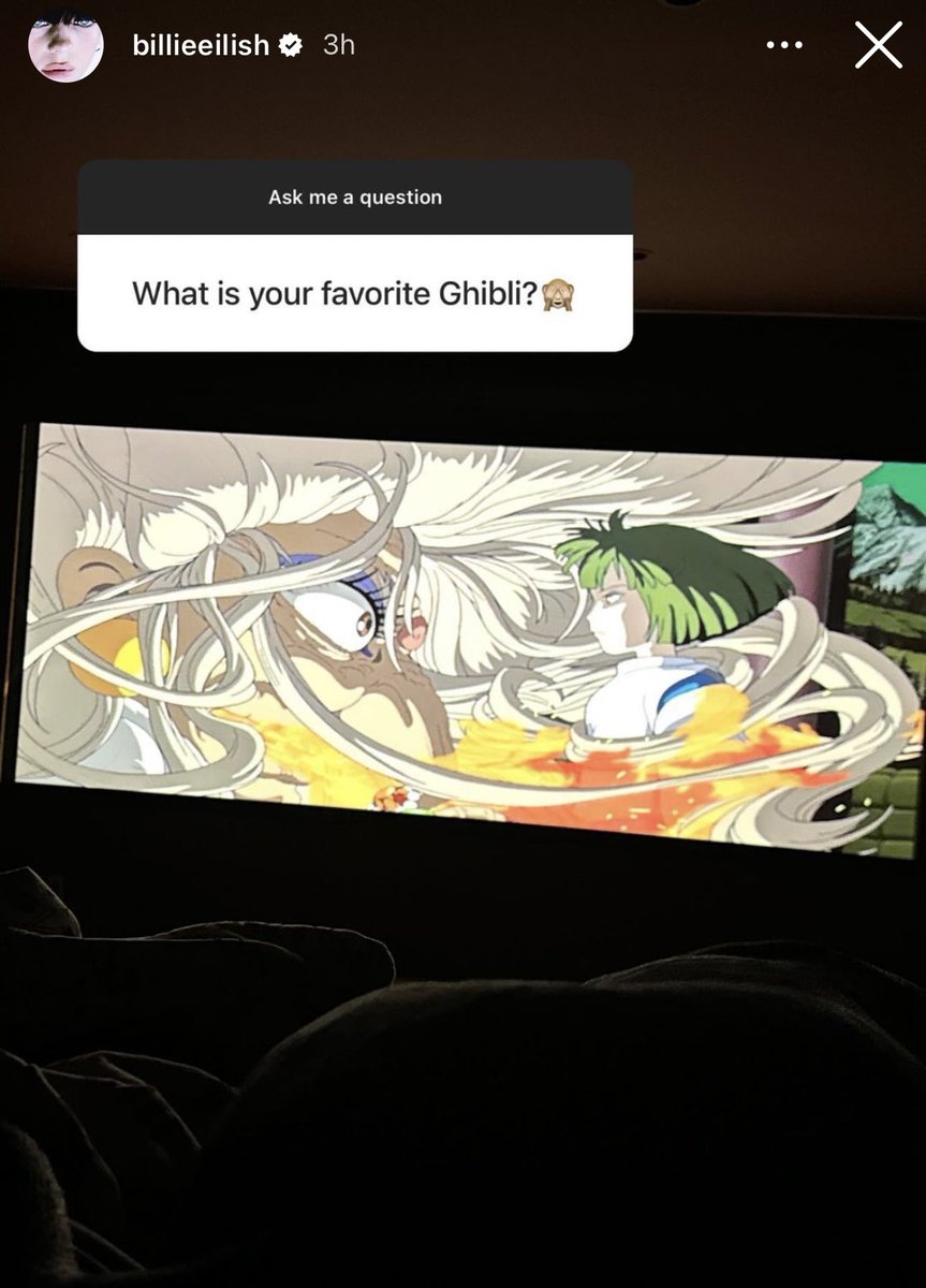 ビリー・アイリッシュがファンの質問に答えてる。一番好きジブリ映画は？<a href="/billieeilish/">billie eilish</a>