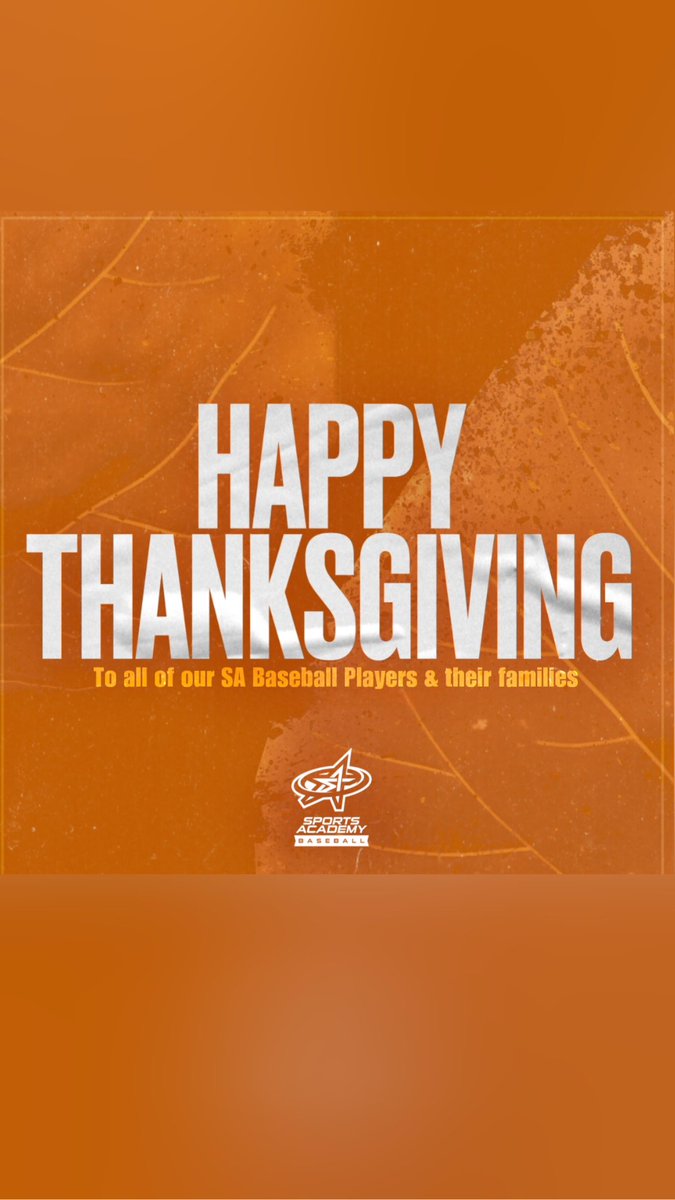 Happy 🦃 Thanksgiving to all of our SA Baseball Players &amp; Families