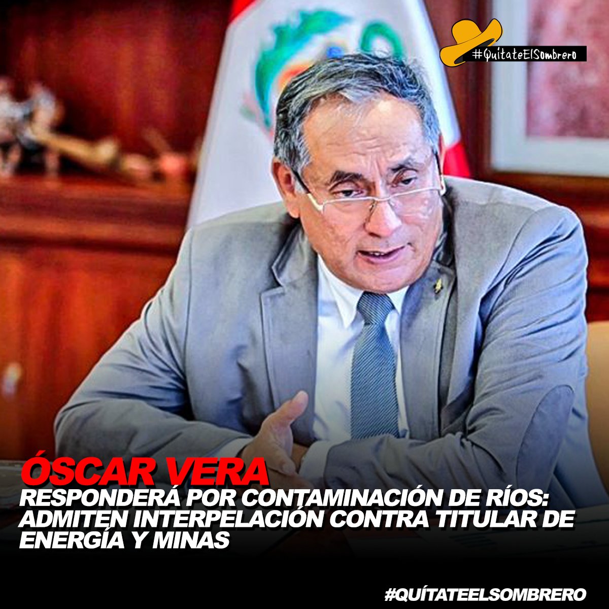 Por segunda vez, el ministro de Energía y Minas, Óscar Vera, asistirá al Congreso, pero ahora para responder por la contaminación de los ríos Llallimayo, Jatun Ayllu y Chacapalca, en Puno. Esto se da luego de aprobarse por mayoría la admisión de la moción de interpelación.