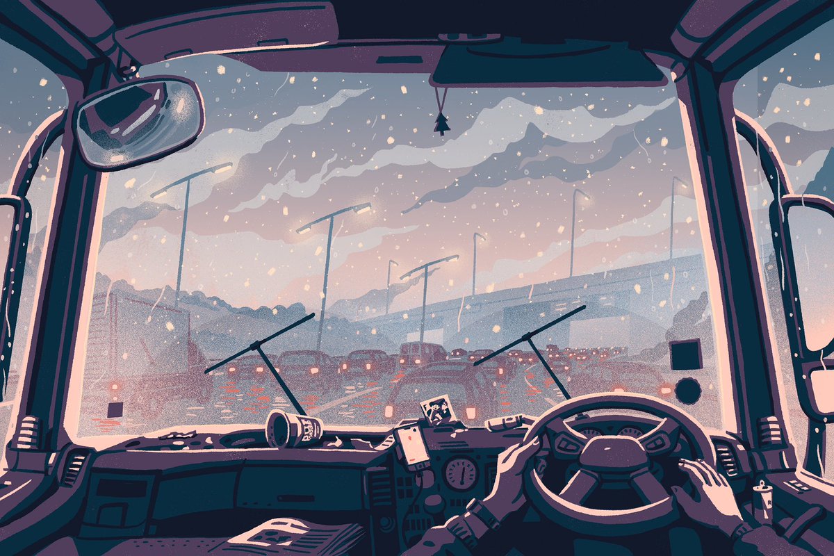 ArtworksIllos's tweet photo. Mentally preparing for the Christmas journey home, courtesy of @jbwlewis
James was commissioned to illustrate ‘U turn if you want to’ a Christmas short story by David Mitchell
#illustration #editorial #narrative #davidmitchell #davidmitchellauthor #theartworks #illustrationart https://t.co/yOHUocOyT7