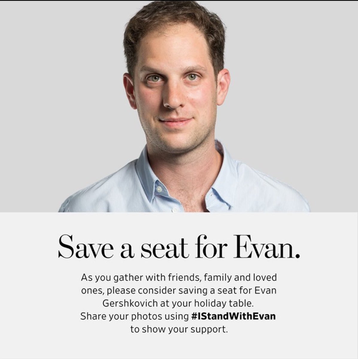 I sent Evan a letter this week letting him know I’d be saving a seat for him at my Thanksgiving table. A reminder that writing to Evan is a great way to keep his spirits up, especially now that it’s holiday time. You can send him letters here: freegershkovich@gmail.com
