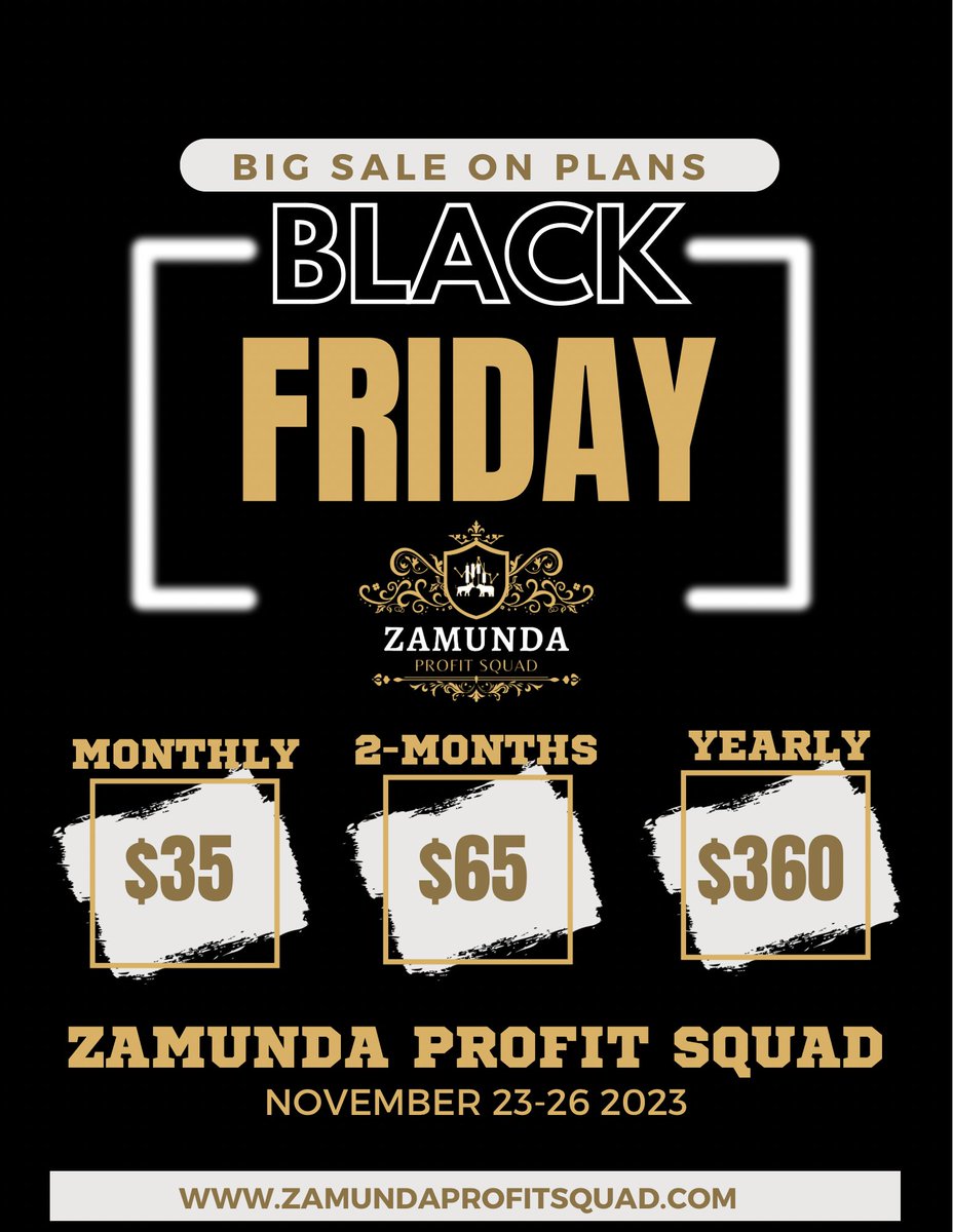 ZamundaProfit's tweet photo. Happy Thanksgiving from the Zamunda Profit Squad!🦃💰

Sign up during our Thanksgiving/Black Friday sale for a limited time offer! Ends 11/26🦃💰

Learn, trade &amp; succeed with the Zamunda Profit Squad at the link below!🦃💰

https://t.co/qYC4u1vYB3 https://t.co/xiCwanKAJQ