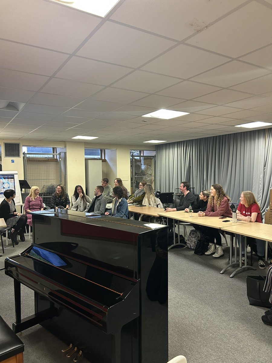 Really interesting session this morning with <a href="/RCStweets/">Royal Conservatoire of Scotland</a> <a href="/BEdMusicRCS/">BEd Music Department</a> 4th year students on careers beyond the probation year. Thanks to our guest speakers for sharing their journeys 🌎
