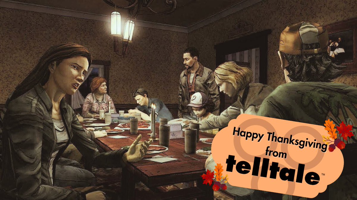 Happy Thanksgiving from all of us at Telltale! 🍂🦃 We're thankful to be back making games and telling stories, and for all of YOU for playing! (as for the photo... if you know, you know. 😉)