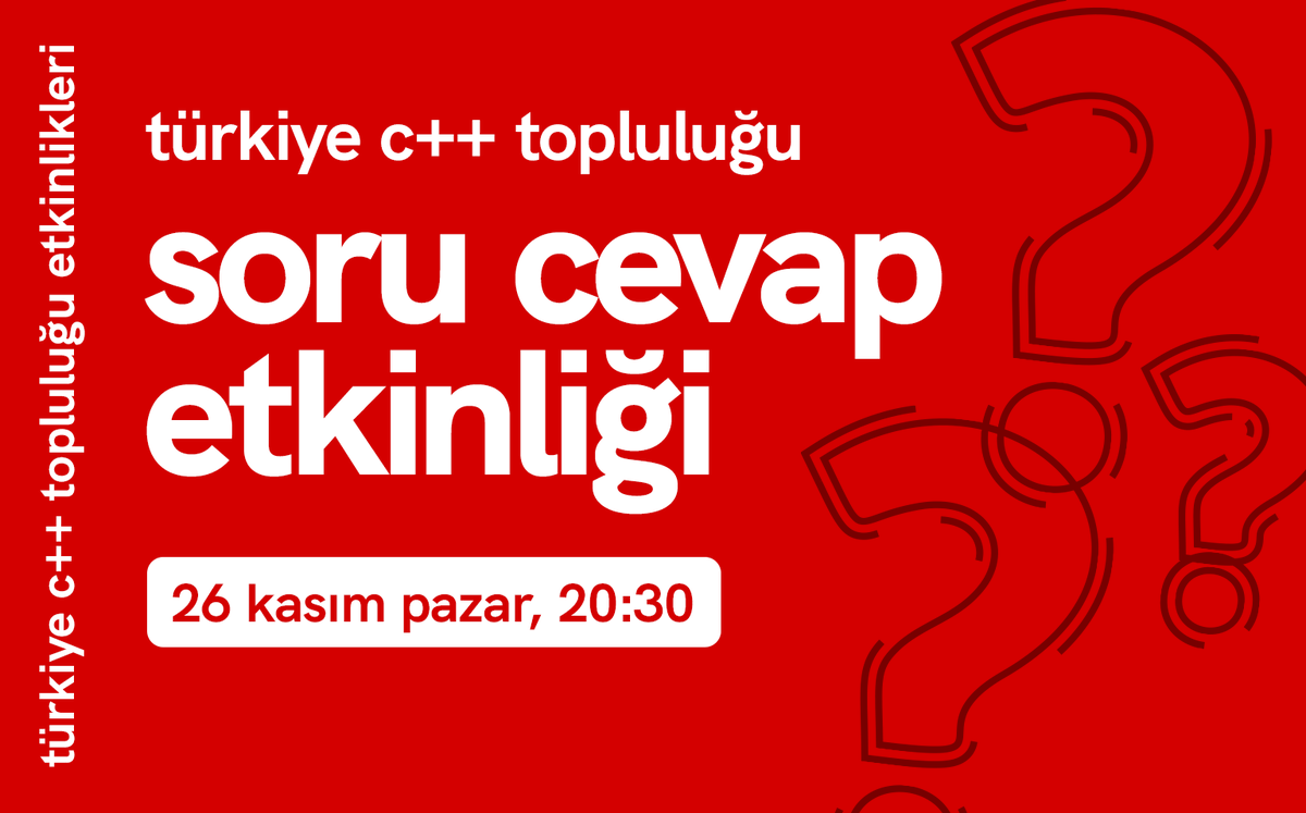 cppturkey's tweet image. C++'a Dair Her Şey - C++ Türkiye Topluluğu Sorularınızı Yanıtlıyor
youtube.com/watch?v=qo5qpv…