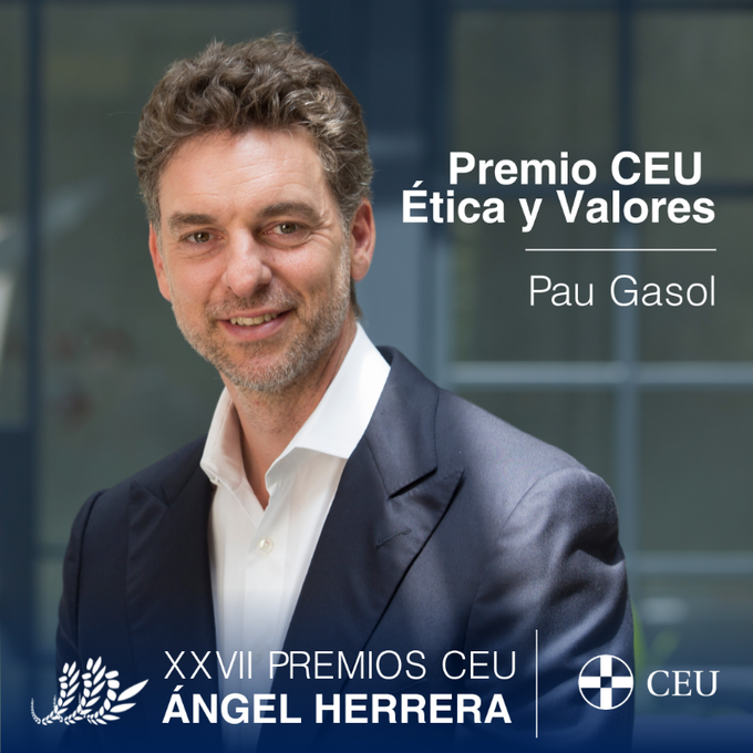 🏅 <a href="/paugasol/">Pau Gasol</a>, Premio CEU Ángel Herrera por su compromiso con el bienestar infantil promoviendo valores y por su incuestionable trayectoria.

La XXVII edición de los #PremiosCEU2024 se celebrará el próximo 22 de enero.