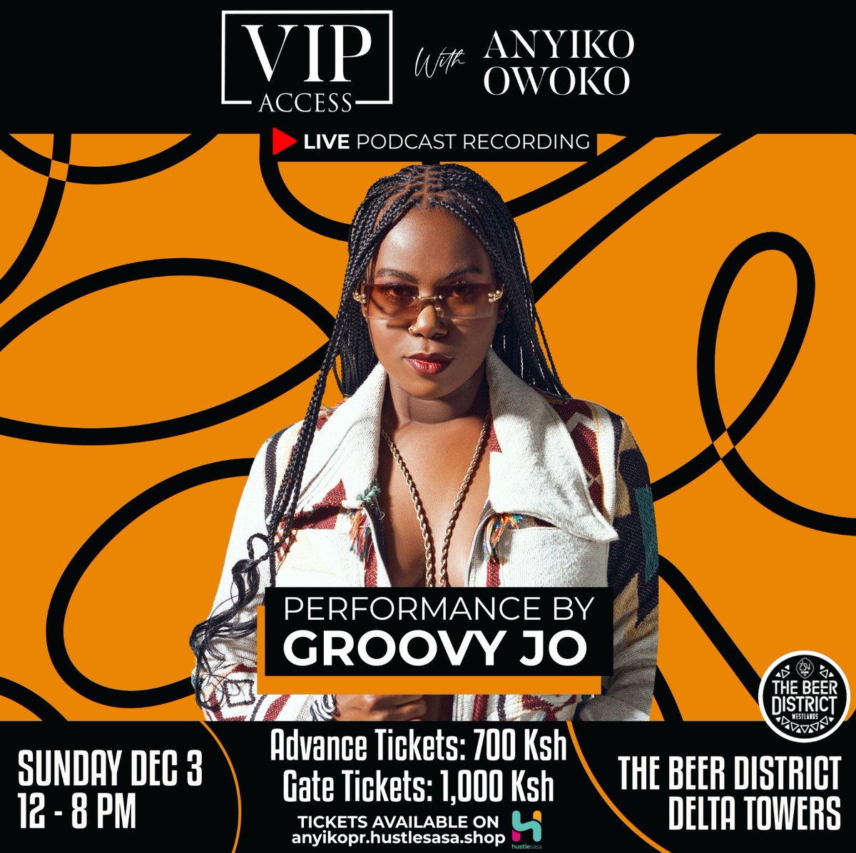 kipepeoagency's tweet photo. Hey 👋🏽
Join @groovyjowhoiis for a live podcast recording and performance with the admirable @anyikowoko 😊 on her VIP ACCESS podcast 💃🏽. This will be happening on the 3rd of December at Delta Towers at the Beer District @254brewingco.
#groovyjo #anyikowoko #vipaccess https://t.co/qeTluhXP2v