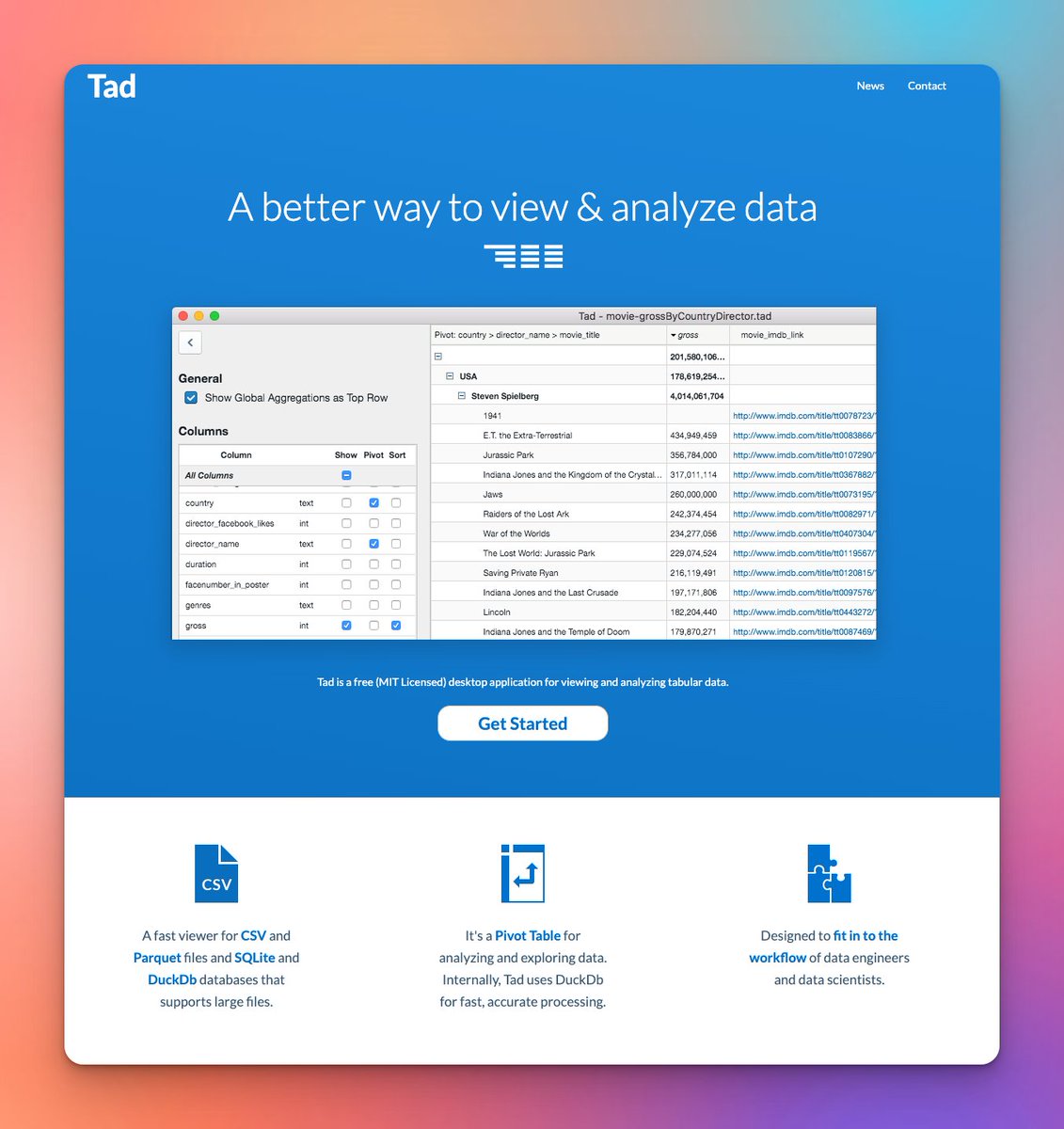 DataChaz's tweet image. Check-out Tad (@TadViewer) - it&apos;s a mighty fast, free, cross-platform desktop application for viewing and analyzing tabular data files! ⚡️💪

Super sweet.

→ tadviewer.com