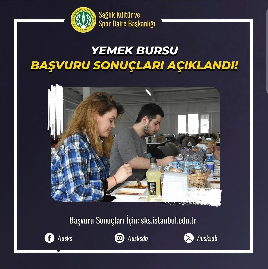İstanbul üniversitesi kendi öğrencilerine de yemek bursu veriyor zaten çarpıtmayın bazı şeyleri