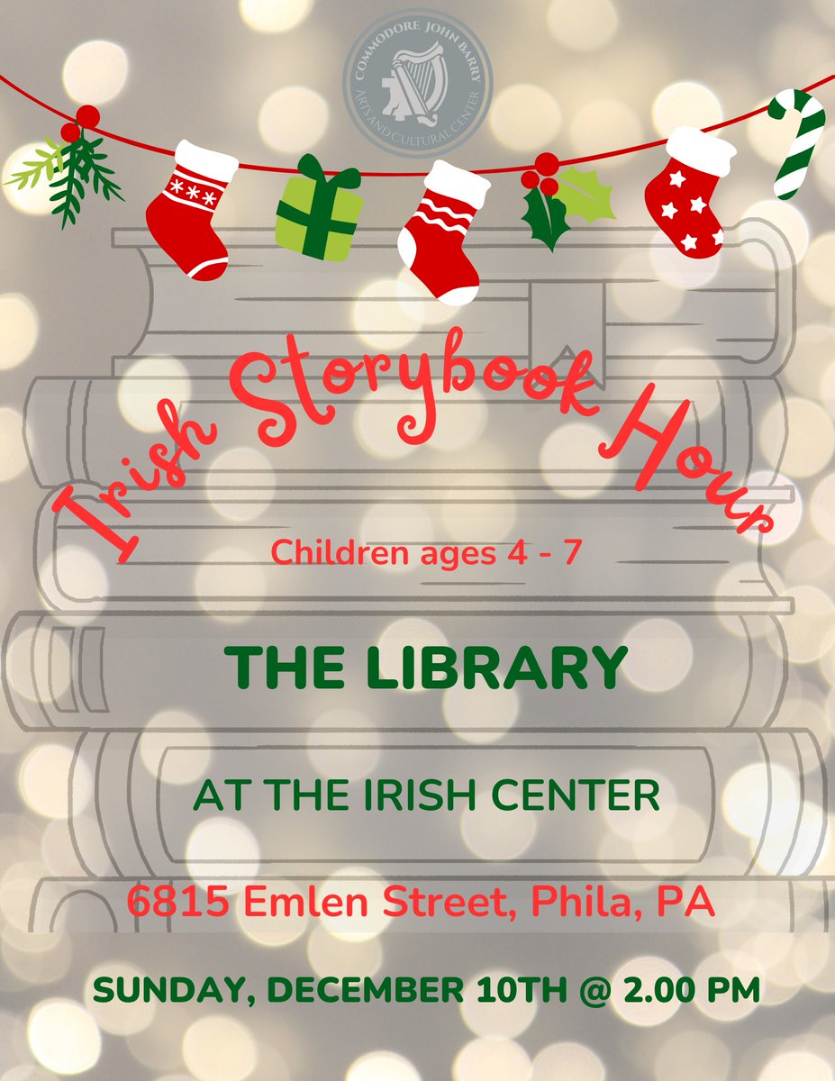 Christmas Story Time will be held on SUNDAY, December 10th!

#irishcenterphl #IrishPhiladelphia #IrishChristmas #alwayssomethinghappeningattheirishcenter