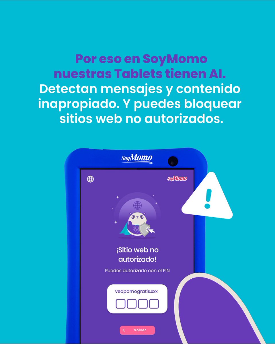 SoyMomoCL's tweet photo. El acceso a este contenido muchas veces se da en redes sociales📱
Con nuestras Tablets #SoyMomo te ayudaremos a
prevenir que tu hijo caiga en contenido inapropiado 🐨💜
 Ingresa a https://t.co/ALZoCS9qEd

#TecnologiaSegura
#seguridadparaniños
#padresehijos
#controlparentalmoviles https://t.co/crz6ESdhrs