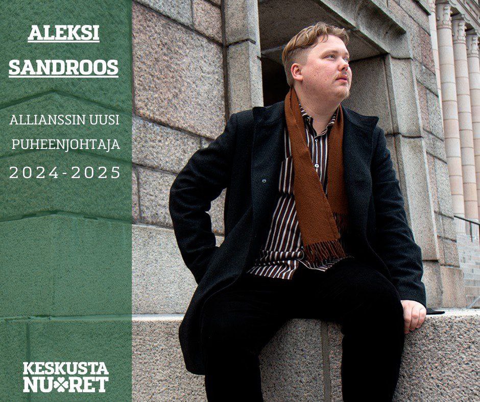 Allianssin puheenjohtajaksi on valittu Keskustanuorten väistyvä puheenjohtaja <a href="/aleksisandroos/">Aleksi Sandroos</a> ! 

Onnittelut Aleksi!
