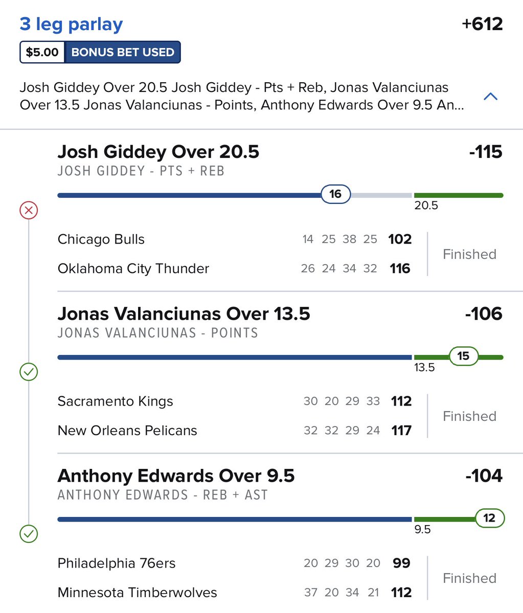 megortwein's tweet photo. Knowing Josh Giddey doesn’t go over 18 would have been valuable information when I placed this bet https://t.co/q9v2SveYoX