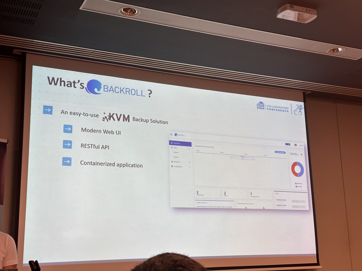 kiranchavala's tweet image. Backroll plugin integration provides a clean solution for backups relation action on  KVM + Cloudstack #CScollab2023