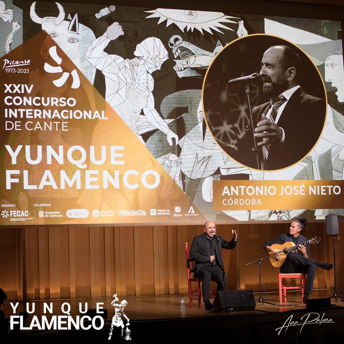 YunqueFlamenco's tweet photo. El cantaor Antonio José Nieto, de #Lucena (#Córdoba), Ha sido el ganador en la Final del XXIV Concurso Internacional de Cante Yunque Flamenco, celebrada en el Palau de la Música Catalana, #Barcelona.
#Flamenco #CanteFlamenco #Concurso #Nacional #cante #YunqueFlamenco #FECAC https://t.co/aKqBaT3yTN