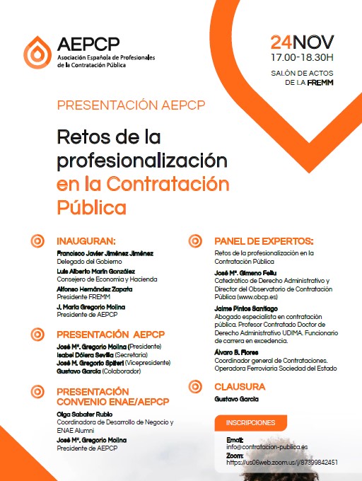 pintos_jaime's tweet photo. Mañana, con motivo de la presentación de la ASOCIACIÓN ESPAÑOLA DE PROFESIONALES DE LA CONTRATACIÓN PÚBLICA #AEPCP hablaremos de los retos de la profesionalización en la contratación pública.
¡Mucho por hacer! https://t.co/x0HoZrFBdy