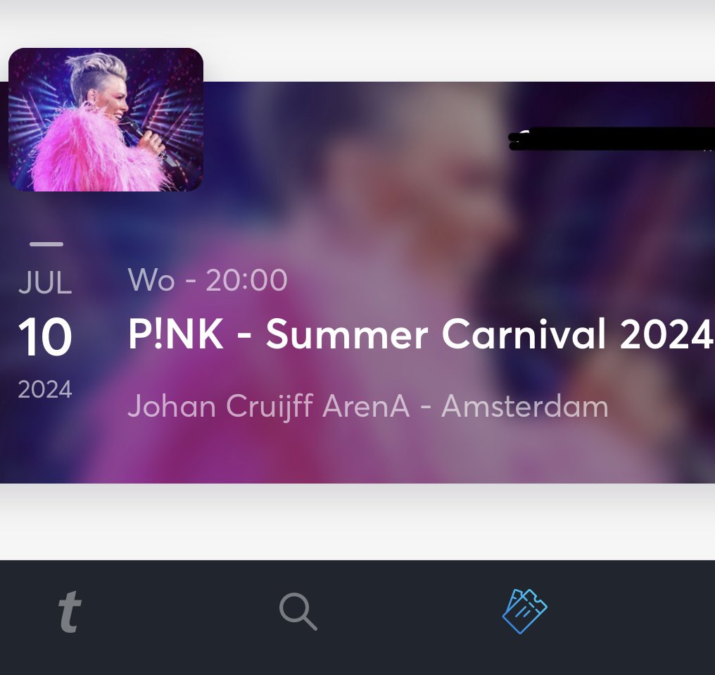 Tickets in the pocket!! 🤗 See you in Amsterdam @Pink #SummerCarnivalTour2024