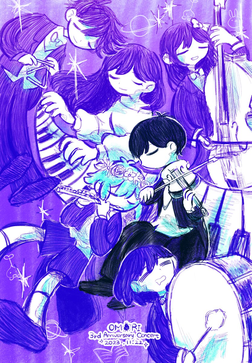 mimima0531's tweet photo. #OMORI3周年記念コンサート 
 #OMORIFANART
🎻🎹💜 https://t.co/79Gdfge8cb