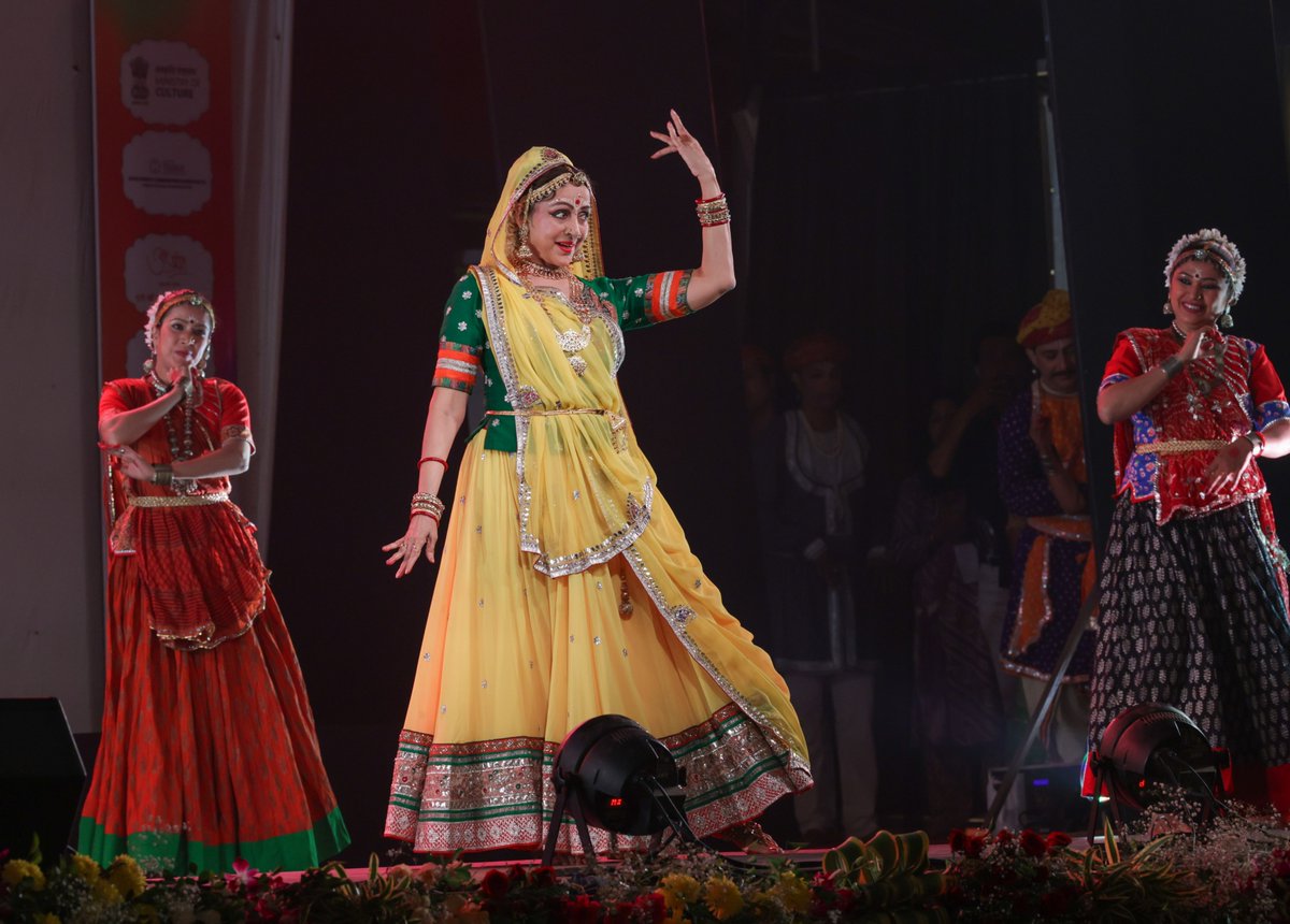 narendramodi's tweet image. Glimpses from the splendid cultural programme to mark the 525th Jayanti of Sant Mirabai.