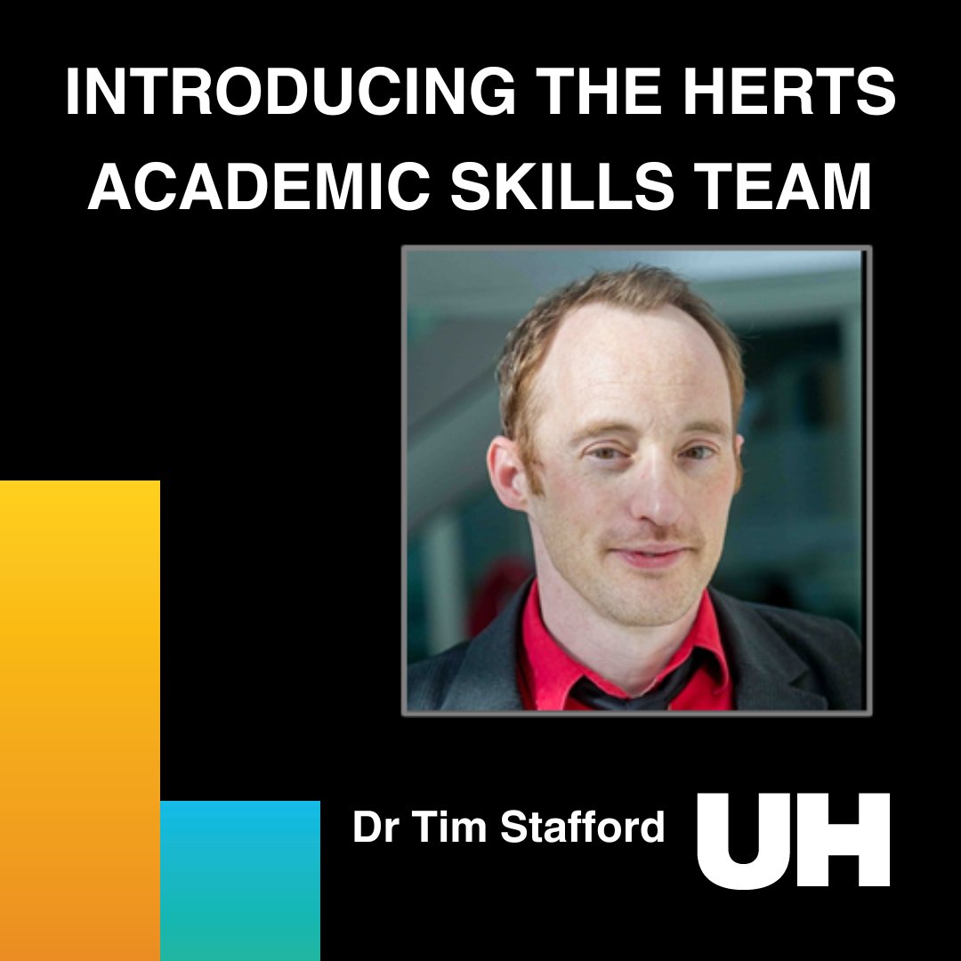 As a new unit, we'd love you to meet the Herts Academic Skills Team. First up is Dr Tim Stafford. More info about him is on the instagram link: instagram.com/p/Cz_lscyt7uA/… 
@UniOfHertsSport #hertsacademicskills #academicskills #learningdevelopment