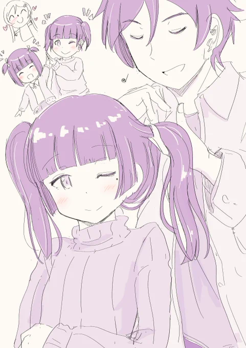 #いいツインテールの日  #いい夫婦の日 #いい兄さんの日隙間落描きで例年のコンボ#俺妹 #黒猫 #瑠璃先輩 