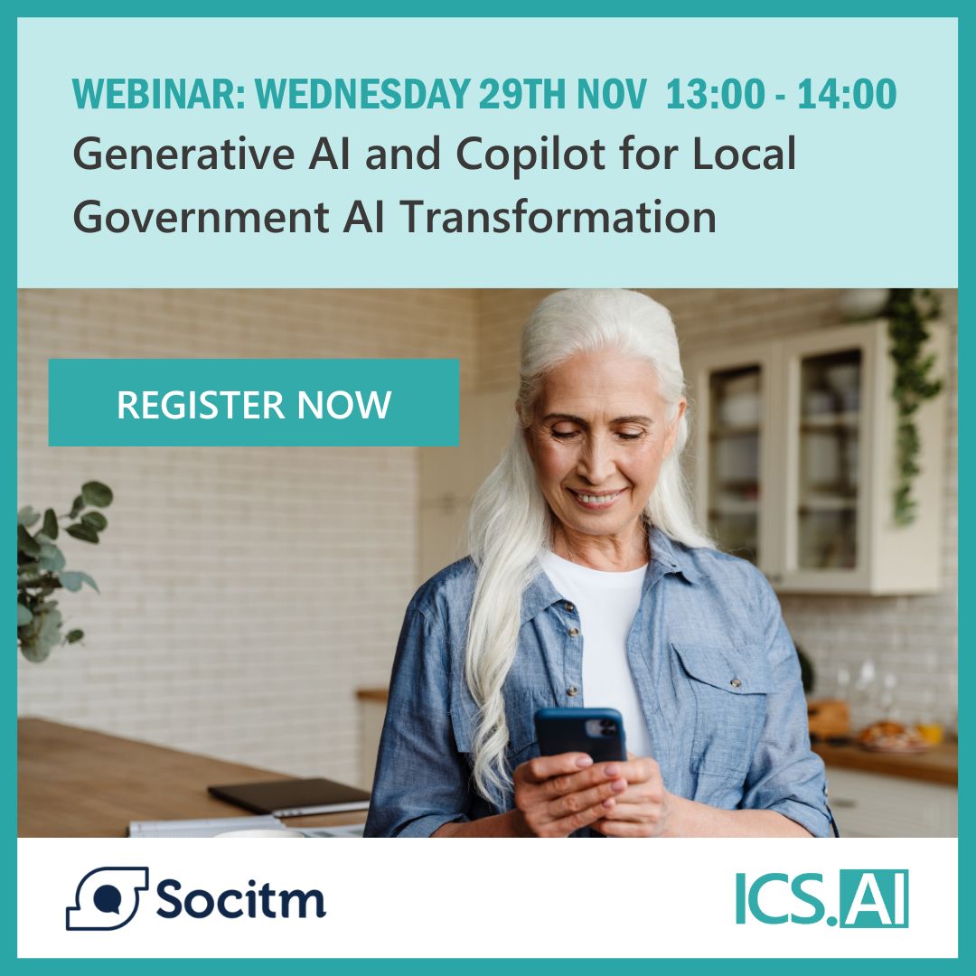 ICS_AI_Ltd's tweet image. 🌟 Dive into Generative AI & Copilot Ecosystem for Local Govt! Join our transformative webinar hosted by Socitm! Register here: socitm.net/calendar/webin… 🚀🤖 #AIforLocalGov #TransformativeTech #SocitmWebinar"