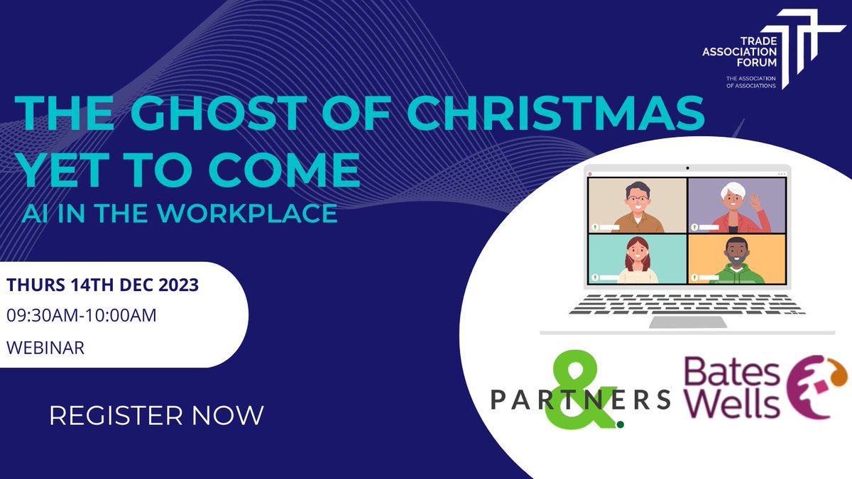 Trade Association Forum (@taforum) on Twitter photo #AI in the workplace and the surrounding legal issues will be the topic of discussion at our next webinar!
Join Steve Herbert from <a href="/Partnersand_/">Partners&.</a> &. and Paul Seath from <a href="/BatesWellsChaSE/">BatesWells ChaSE</a> for a seasonal look ahead to 2024 💻
Register Now: lnkd.in/etQaER52 #AI in the workplace and the surrounding legal issues will be the topic of discussion at our next webinar!
Join Steve Herbert from <a href="/Partnersand_/">Partners&.</a> &. and Paul Seath from <a href="/BatesWellsChaSE/">BatesWells ChaSE</a> for a seasonal look ahead to 2024 💻
Register Now: lnkd.in/etQaER52
