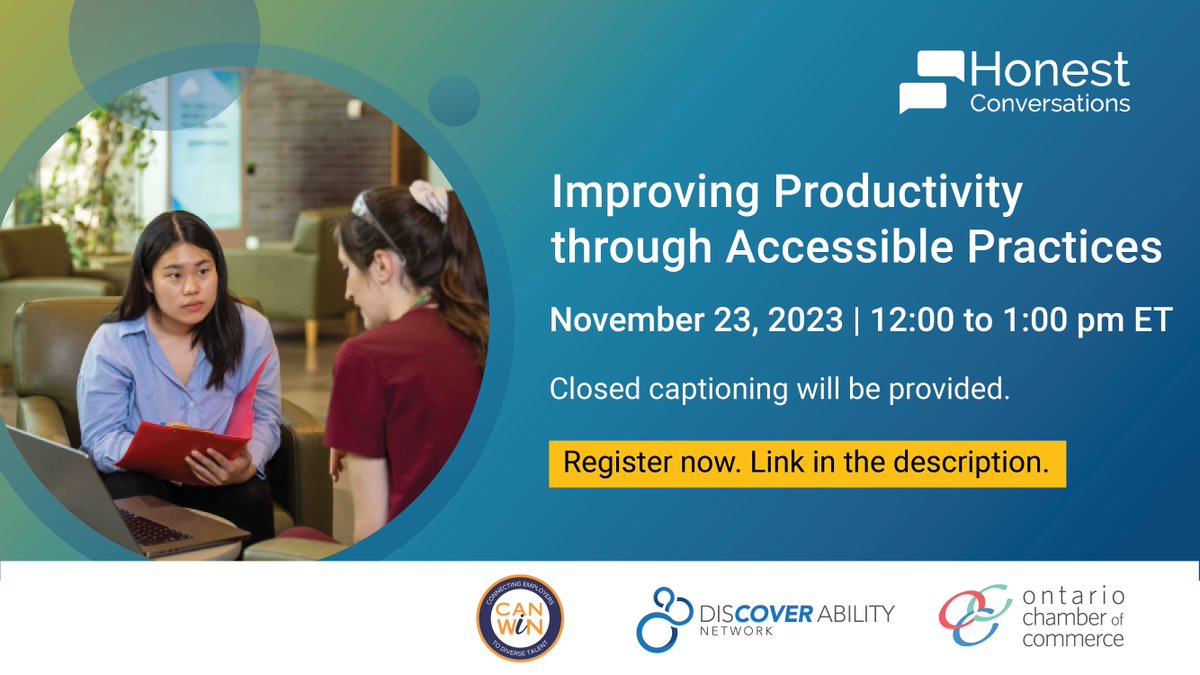 Last call! Unlock the potential of your business by prioritizing accessibility. Join us Nov. 23 with <a href="/canpartnerswin/">Canadian Partners in Workforce Innovation</a> as we explore the ripple effects of being a flexible and accessible employer. Register now: bit.ly/3sNvTmL